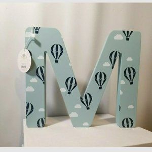 LETTER "M"  WALL DECOR WOOD DISPLAY WALL DESK  NEW